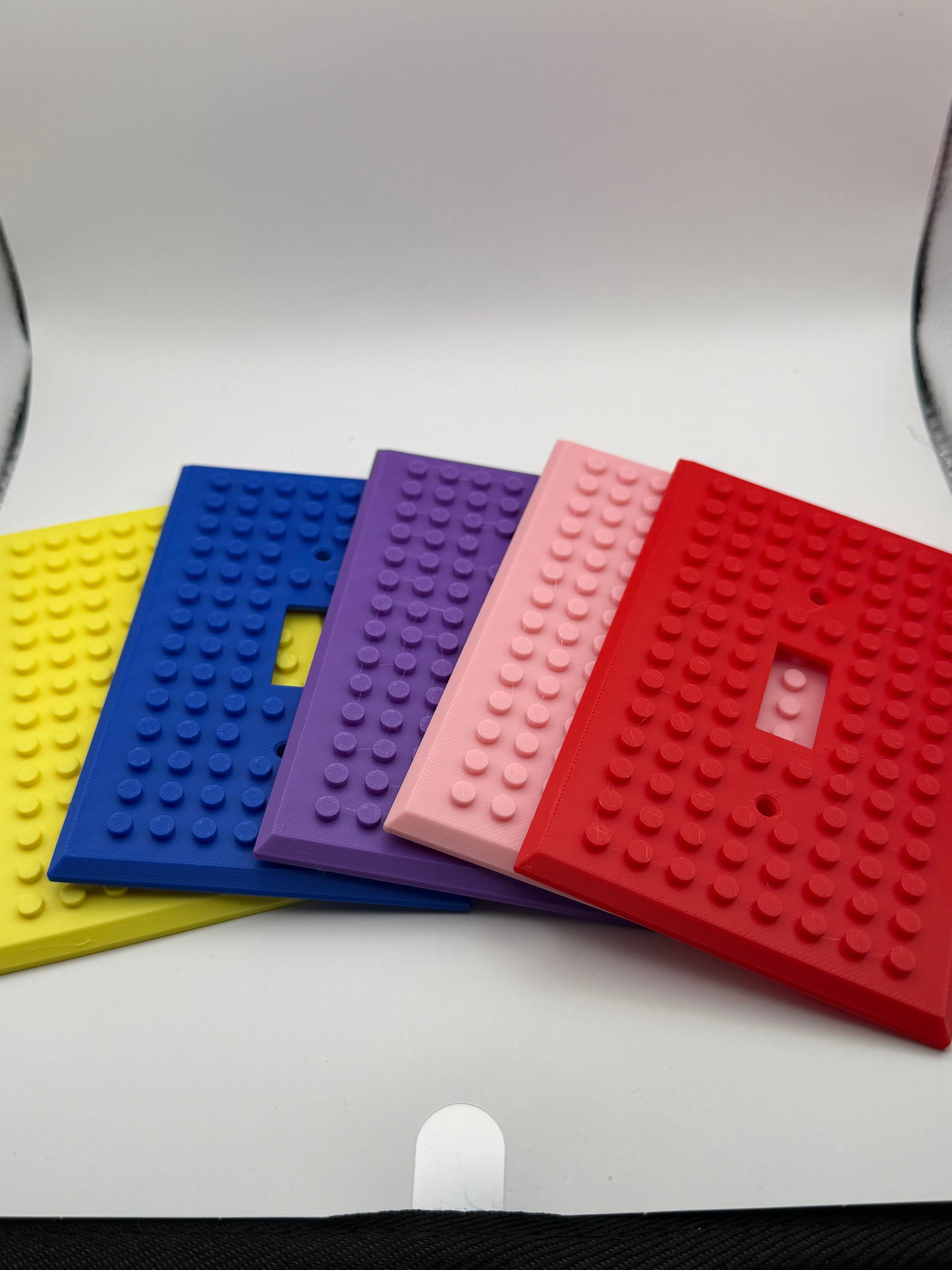 3D Printed LEGO Style Light Switch Cover • Colorful Brick Switch Plate for Kids Rooms & Playrooms