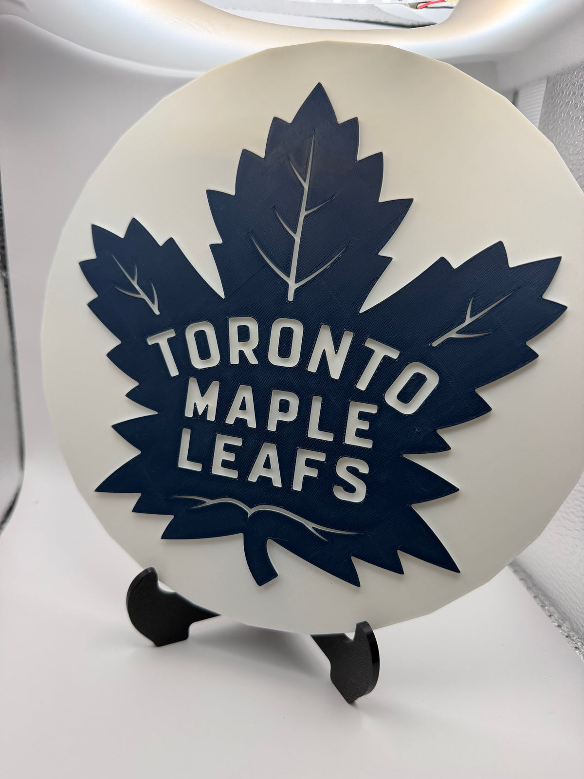 3D Printed Toronto Maple Leafs inspired Plaque, Layered Leaf Wall Art (Sports Decor)