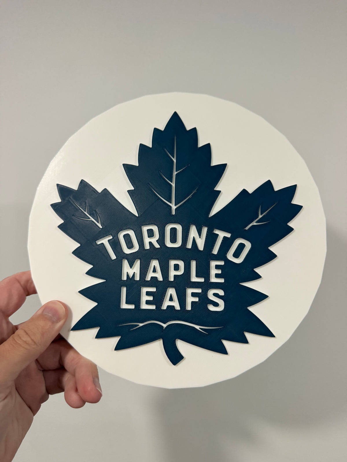 3D Printed Toronto Maple Leafs inspired Plaque, Layered Leaf Wall Art (Sports Decor)
