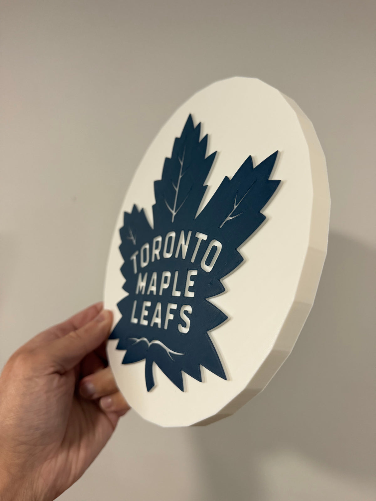 3D Printed Toronto Maple Leafs inspired Plaque, Layered Leaf Wall Art (Sports Decor)