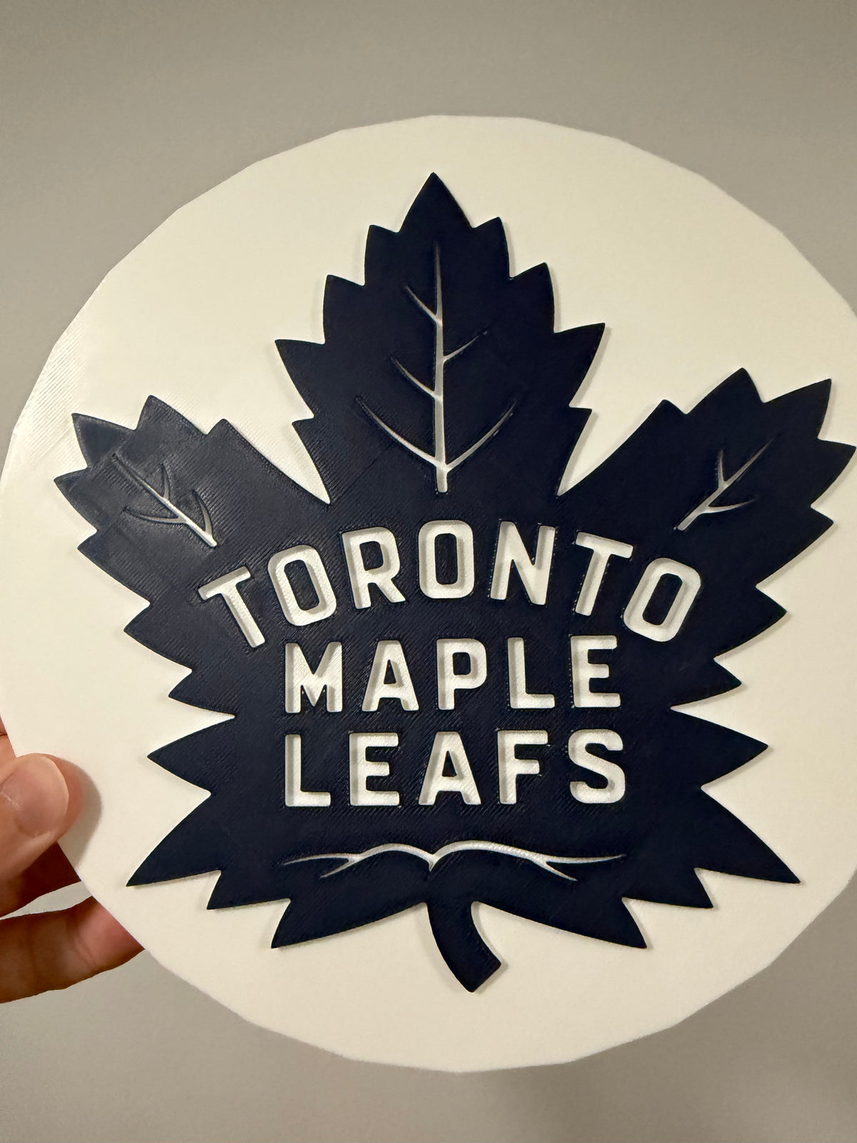 3D Printed Toronto Maple Leafs inspired Plaque, Layered Leaf Wall Art (Sports Decor)