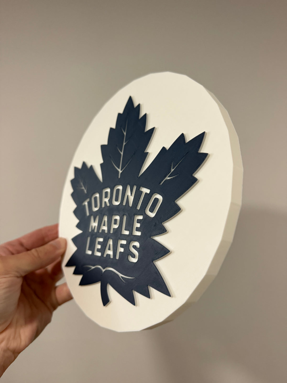 3D Printed Toronto Maple Leafs inspired Plaque, Layered Leaf Wall Art (Sports Decor)