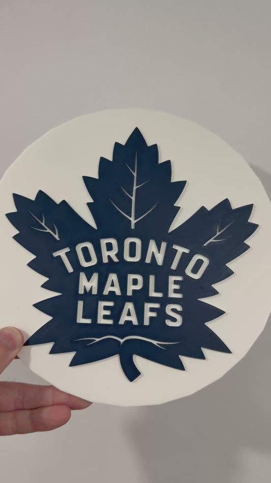 3D Printed Toronto Maple Leafs inspired Plaque, Layered Leaf Wall Art (Sports Decor)