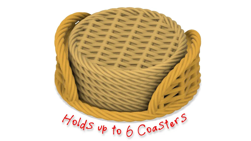 3D Printed Rope‑Style Coasters • Woven Pattern Drink Coaster Set • Modern Minimalist Home Decor
